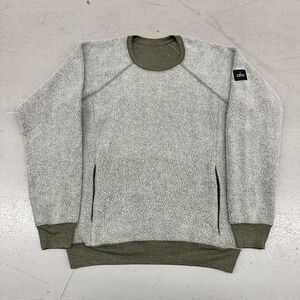 Alo Sweatshirt Mens Medium Gray Fleece Crewneck Pullover Zip Pockets Athletic